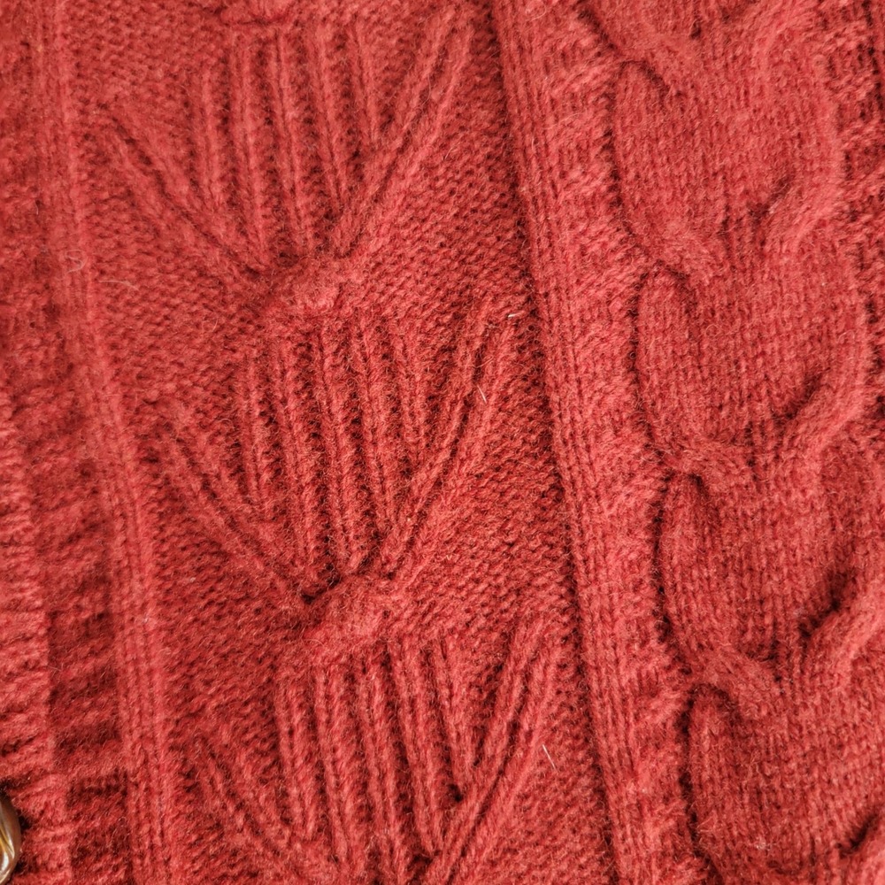Pendleton Red Lambswool Blend Cable Knit Cardigan… - image 7